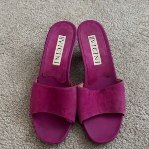 Vicini Fuchsia Mules made in Italy size 40